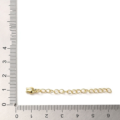 Rack Plating Brass Curb Chain Extender, End Chains with Flower Drop