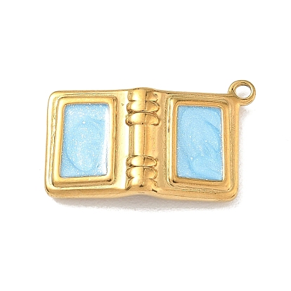 304 нержавеющей стальной эмали подвески, книжные прелести, ионное покрытие (ip), реальный 18 k позолоченный