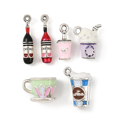 Подвески из эмали и сплава, античное серебро