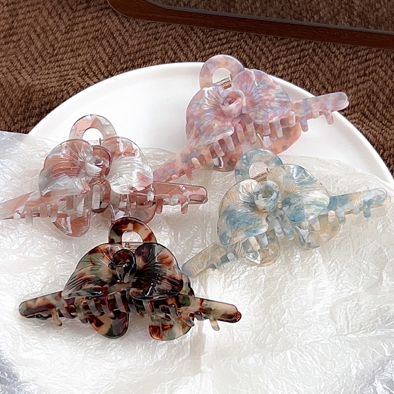 Заколки для волос с когтями из ацетата целлюлозы (смола), цветок, заколка для волос для женщин и девочек