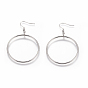 304 Stainless Steel Dangle Earrings, Hypoallergenic Earrings, Ring