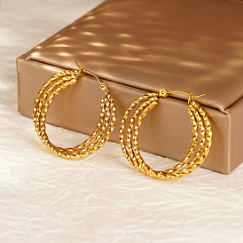 Элегантные 304 геометрические серьги-кольца из нержавеющей стали для ежедневного ношения у женщин