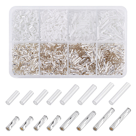 1920шт 8 стили стеклянные витые стеклярусные бусины, металлических цветов