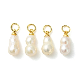 Подвески из натурального барочного жемчуга кеши, с латунной фурнитурой , арахиса прелести, цветочный белый