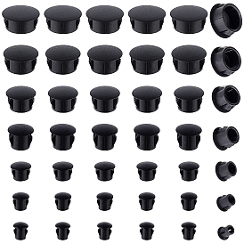 BENECREAT 380Pcs 7 Style Plastic Hole Plugs, Snap in Flush Type Hole Plugs, Post Pipe Insert End Caps, for Furniture Fencing, Column