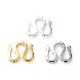 Brass S Hook Clasps, M Clasp, Long-Lasting Plated