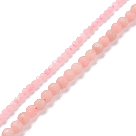 Natural Pink Opal Beads Strands, Faceted, Round