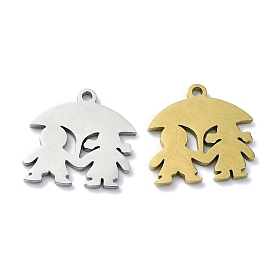 304 Stainless Steel Charms, Laser Cut, Couple with Umbrella Charm