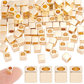 Brass Spacer Beads, Cube
