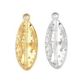 304 Stainless Steel Pendants, Leaf Charms