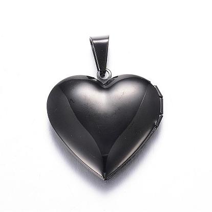 316 Surgical Stainless Steel Locket Pendants, Love Heart