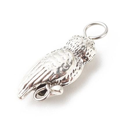 Tibetan Style Alloy Connector Charms, with 304 Stainless Steel, Owl