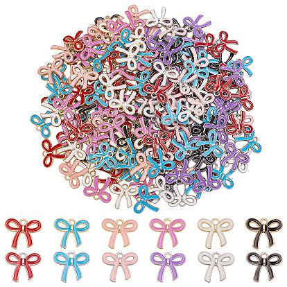 92 шт 2 цвета сплава эмалевые подвески, очарование бантом