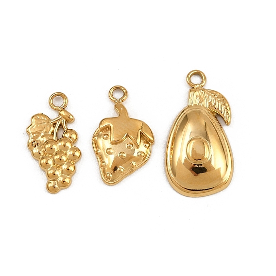 304 подвески из нержавеющей стали, фруктовые прелести, золотые