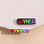 Rainbow/Pride Flag Element Heart/Word Gaymer Cute Safety Brooch Pin, Alloy Enamel Badge for Suit Shirt Collar, Men/Women
