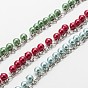 Handmade Round Glass Pearl Beads Chains for Necklaces Bracelets Making, with Iron Cable Chains and Eye Pin, Unwelded, 39.3 inch, about 132pcs/strand