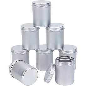 Round Aluminium Tin Cans, Aluminium Jar, Storage Containers for Cosmetic, Candles, Candies, with Slip-on Lids