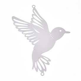 201 Stainless Steel Connector Charms, Bird Links