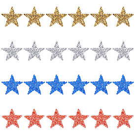 24шт. 4 цветов, стразы в форме звезды, нашивки, приклеиваемые утюгом, аксессуары для костюма, швейные украшения, на день независимости