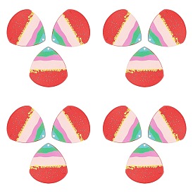 Pendentifs en acétate de cellulose (résine) sunnyclue, 3 j imprimé, larme, avec le modèle, colorées