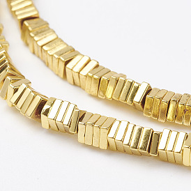 Немагнитные синтетический гематит Heishi бисер пряди, тонкие ломтики плоских квадратных бусин