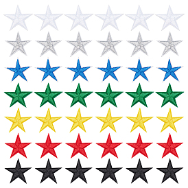 42 шт 7 цвета компьютеризированная вышивка ткань утюг / пришивание заплат, аппликация diy костюм аксессуар, звезда