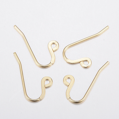304 из нержавеющей стали французских крючков серьги, плоские крючки для серег, провод уха, с горизонтальной петлей