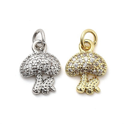 Латунные микро проложить кубического циркония прелести, гриб, стойки покрытие, долговечный, без кадмия и без свинца, с целью перехода в кольце