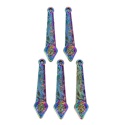 Rainbow Color Alloy Pendants, Cadmium Free & Nickel Free & Lead Free
