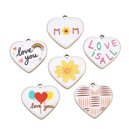 304 нержавеющей стальной эмали подвески, сердце прелести, ионное покрытие (ip), реальный 18 k позолоченный