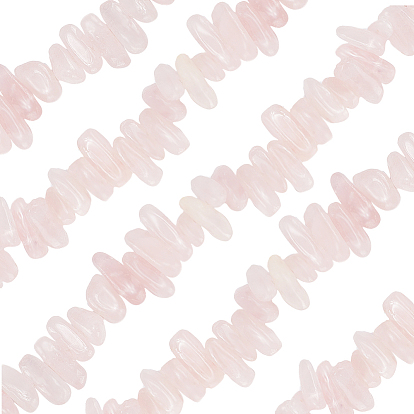 1 нити из натурального розового кварца, бусины из камня, самородки