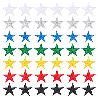 42 шт 7 цвета компьютеризированная вышивка ткань утюг / пришивание заплат, аппликация diy костюм аксессуар, звезда