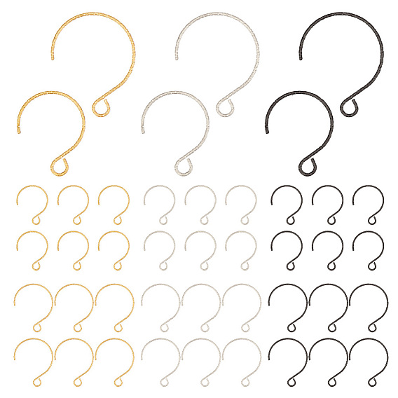 48 шт. 6 стиль 316 хирургические крючки для серег из нержавеющей стали, круглая проволока с шариковым концом и горизонтальными петлями