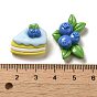 Opaque Cartoon Resin Decoden Cabochons, Blueberry Cake & Rabbit & Blueberry, Mixed Shapes