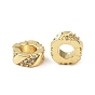 Brass Micro Pave Cubic Zirconia Beads, Flat Round