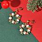 Brass Glass Stud Dangle Earrings, Star