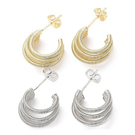 Brass Multi Line Claw Stud Earring for Woman
