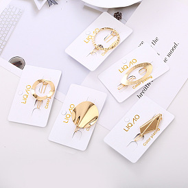 Simple style frog clip metal jewelry round oval hair clip gold plated