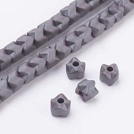 Non-magnetic Synthetic Hematite Beads Strands, Frosted