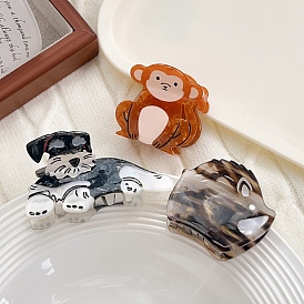 Заколки-коготь из ацетата целлюлозы животного происхождения, аксессуары для волос для женщин и девочек