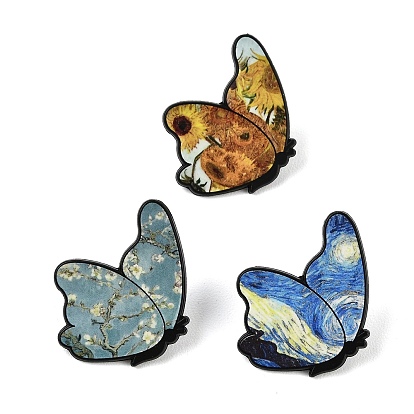 Запеченная краска, цинковый сплав, булавка для лацкана, брошь для рюкзака или одежды., художественный принт бабочка