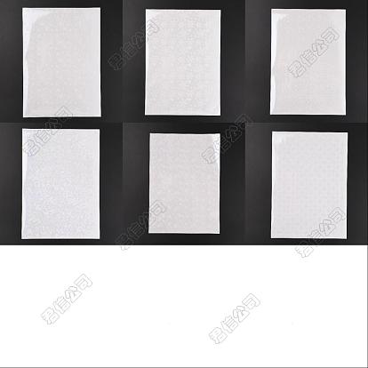60 Sheets 6 Styles BOPP Plastic Transparent Holographic Lamination Sheets, Self Adhesive Photo Protective Transparency Film, Rectangle