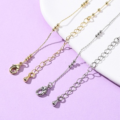 2мм латунные круглые шариковые кабельные цепочки ожерелья, с карабин-лобстерами , стойки покрытие, долговечный