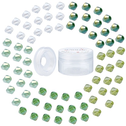 DIY AB Color Plated Bead Stretch Bracelet Making Kits, Including Electroplate Glass Beads and Strong Stretchy Beading Elastic Thread