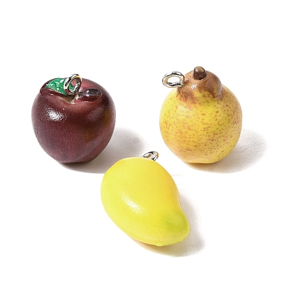 Подвески из смолы с фруктовой тематикой, с железной платиной петлей