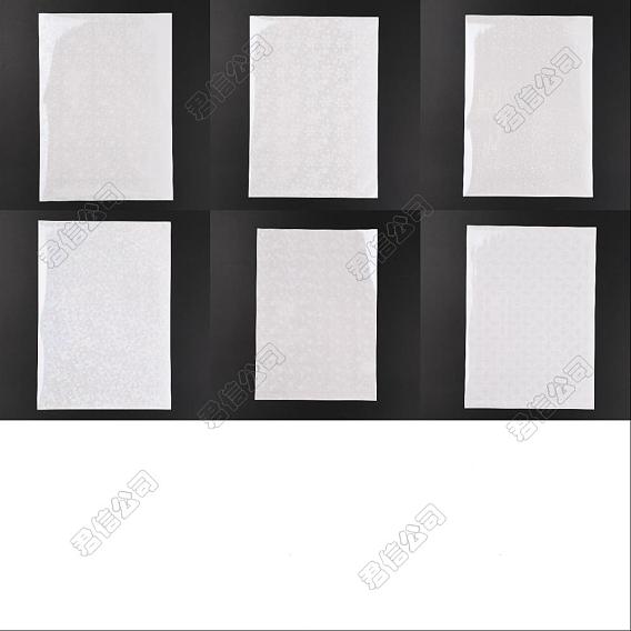 60 Sheets 6 Styles BOPP Plastic Transparent Holographic Lamination Sheets, Self Adhesive Photo Protective Transparency Film, Rectangle