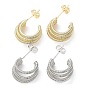 Brass Multi Line Claw Stud Earring for Woman