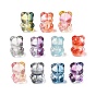 Baking Paint Transparent Glass Beads, Bear, with Glitter Powder, Two Tone
