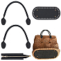 Комплекты сумок из искусственной кожи, включая 1 шт. овальная сумка для вязания крючком, подушечка для придания формы ногтям, 1 застежка-молния и 2 ручки для сумки, золотые