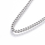 Adjustable 201 Stainless Steel Slider Necklaces, with Curb Chains and Slider Stopper Beads